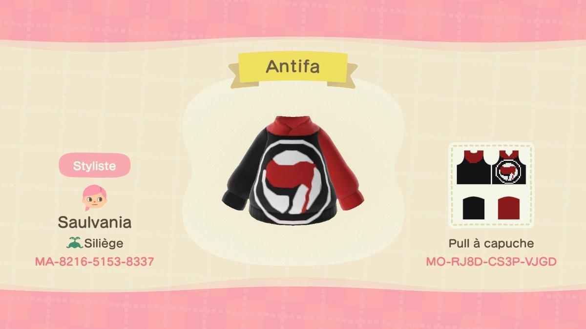 Animal Crossing Design Code: MO-RJ8D-CS3P-VJGD Antifa