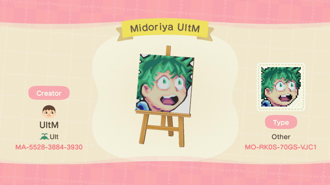 Animal Crossing Design Code: MO-RK0S-70GS-VJC1 Midoriya UltM