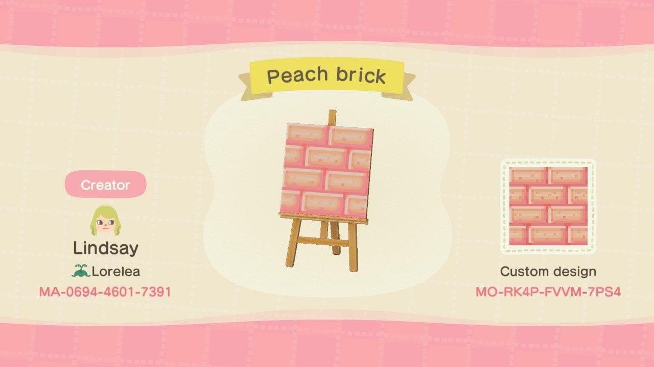 Animal Crossing Design Code: MO-RK4P-FVVM-7PS4 Peach Brick