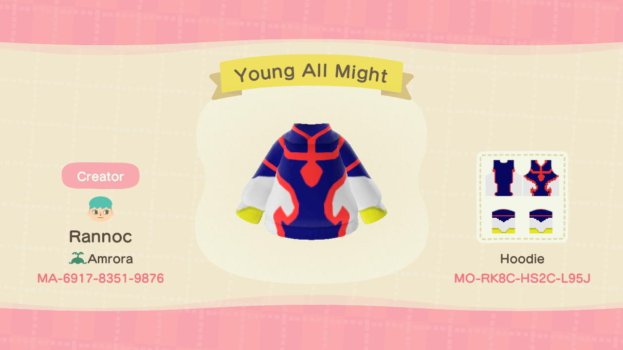 Animal Crossing Design Code: MO-RK8C-HS2C-L95J Young All Might