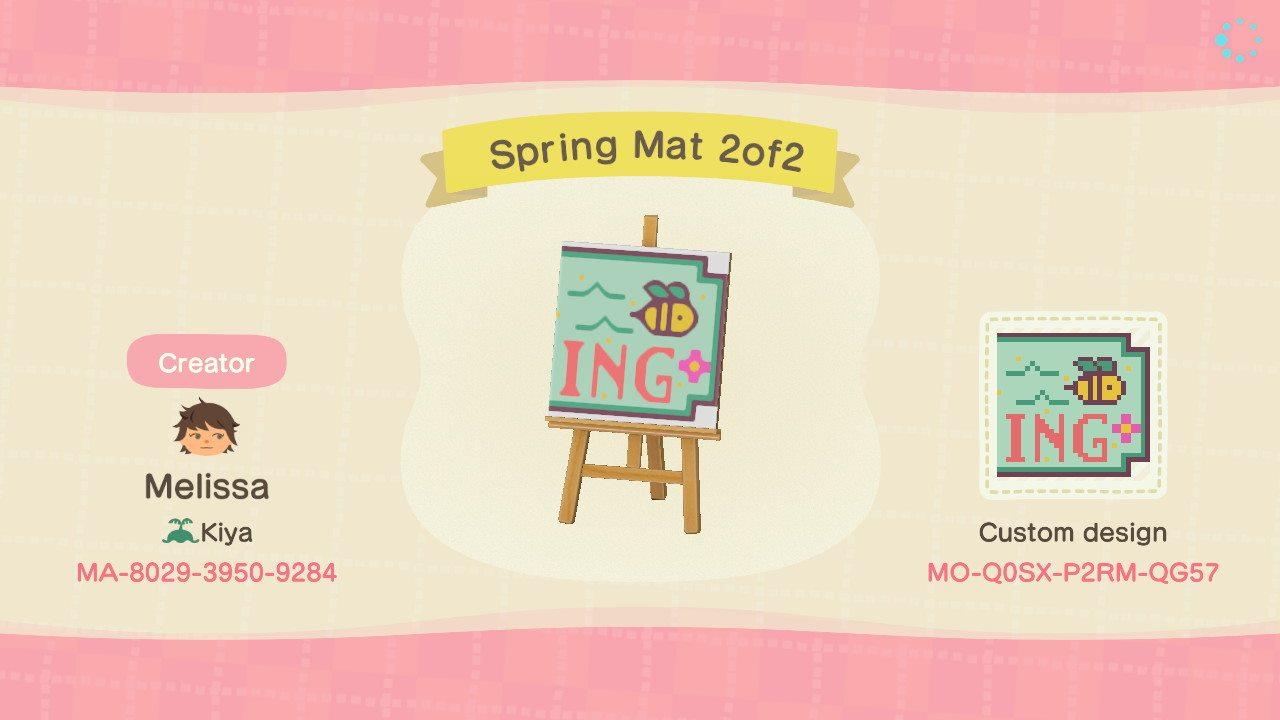 Animal Crossing Design Code: MO-RKPR-PM92-S08W Spring Mat 2of2