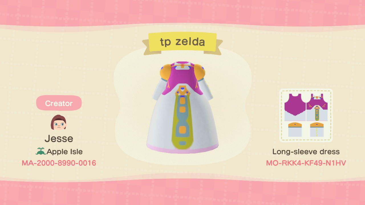Animal Crossing Design Code: MO-RKX4-KF49-N1HV tp zelda