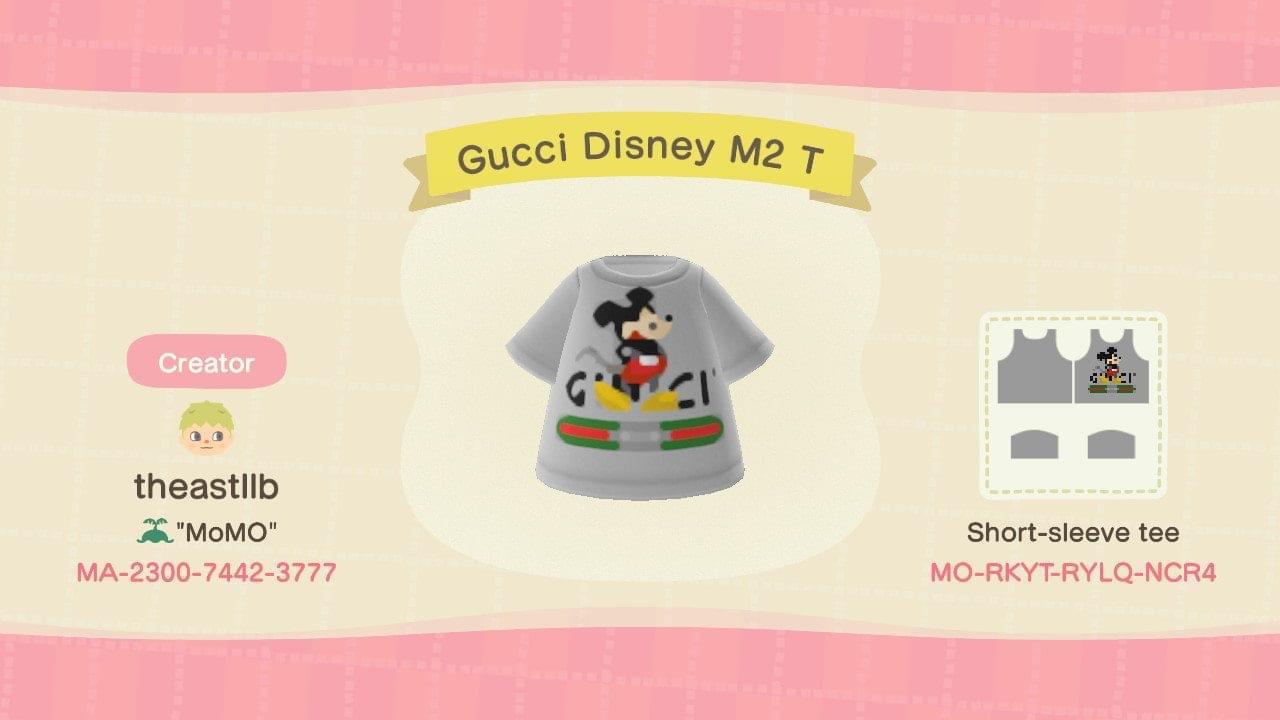 Animal Crossing Design Code: MO-RKYT-RYLQ-NCR4 Gucci Disney M2 T Gy