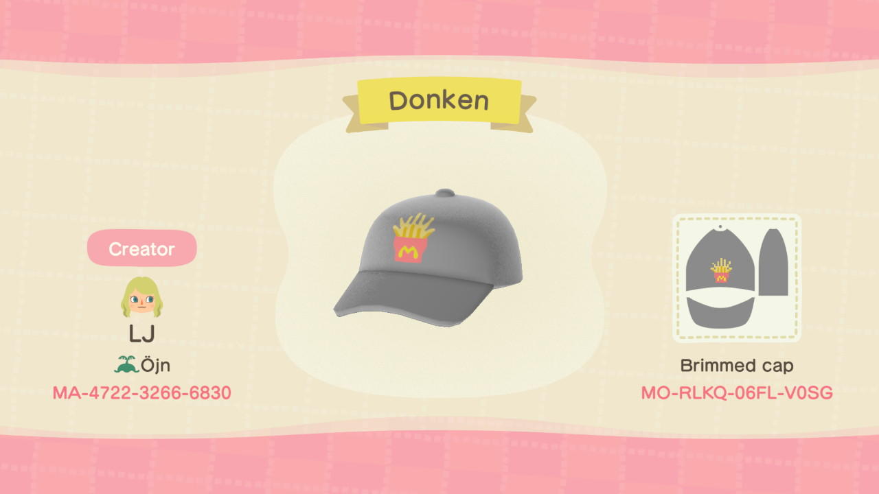 Animal Crossing Design Code: MO-RLKQ-06FL-V0SG Donken