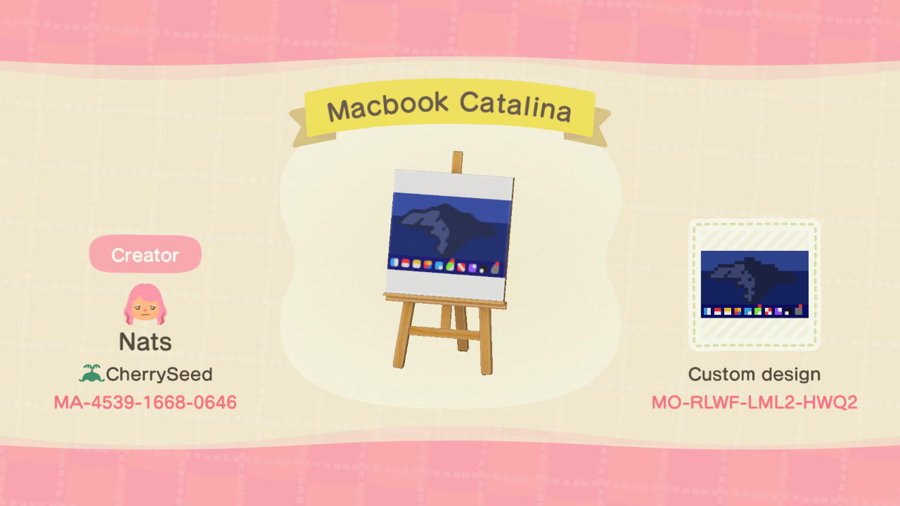 Animal Crossing Design Code: MO-RLWF-LML2-HWQ2 MacBook Laptop