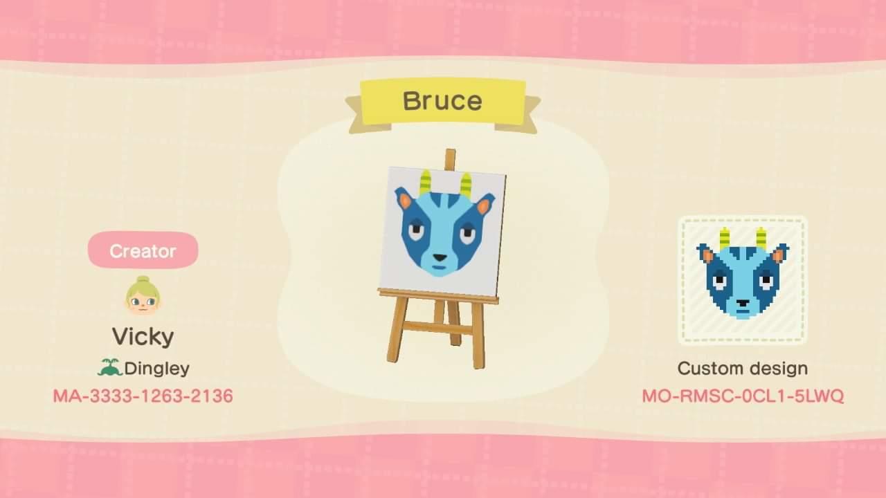 Animal Crossing Design Code: MO-RMSC-0CL1-5LWQ Bruce