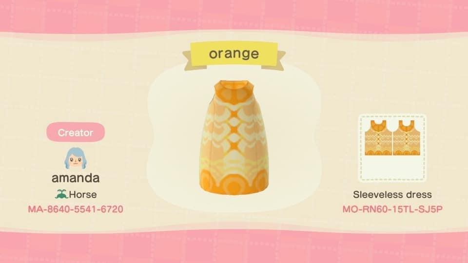 Animal Crossing Design Code: MO-RN60-15TL-SJ5P Oranges