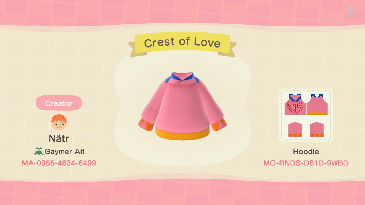 Animal Crossing Design Code: MO-RNDS-D81D-9WBD Crest of Love