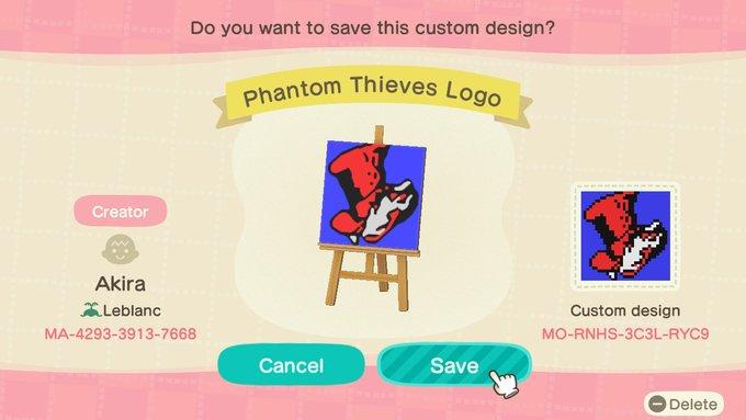 Animal Crossing Design Code: MO-RNHS-3C3L-RYC9 Phantom Thieves Logo
