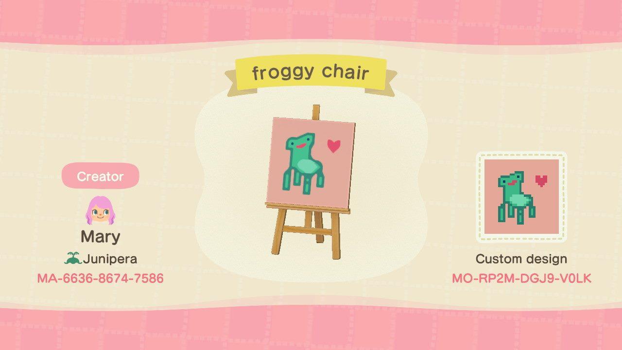 Animal Crossing Design Code: MO-RP2M-DGJ9-V0LK froggy chair