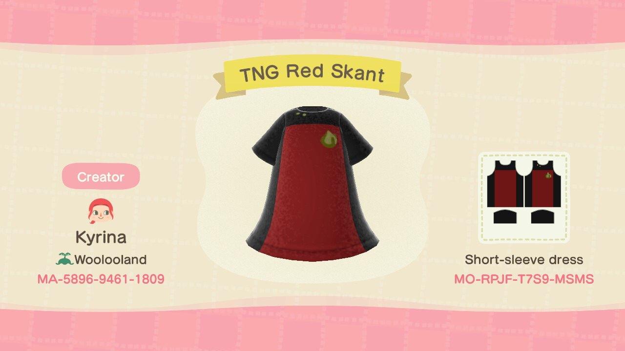 Animal Crossing Design Code: MO-RPJF-T7S9-MSMS TNG Red Skant