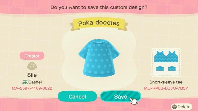 Animal Crossing Design Code: MO-RPLB-LQJQ-7B5Y Poka doodles