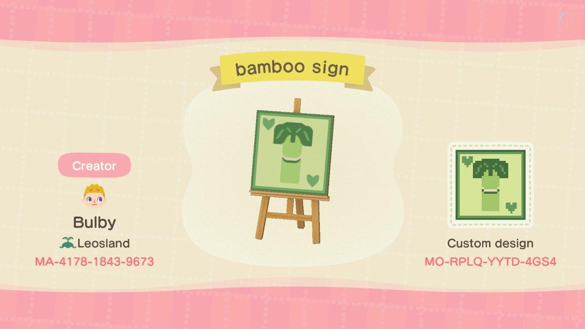Animal Crossing Design Code: MO-RPLQ-YYTD-4GS4 Bamboo Sign