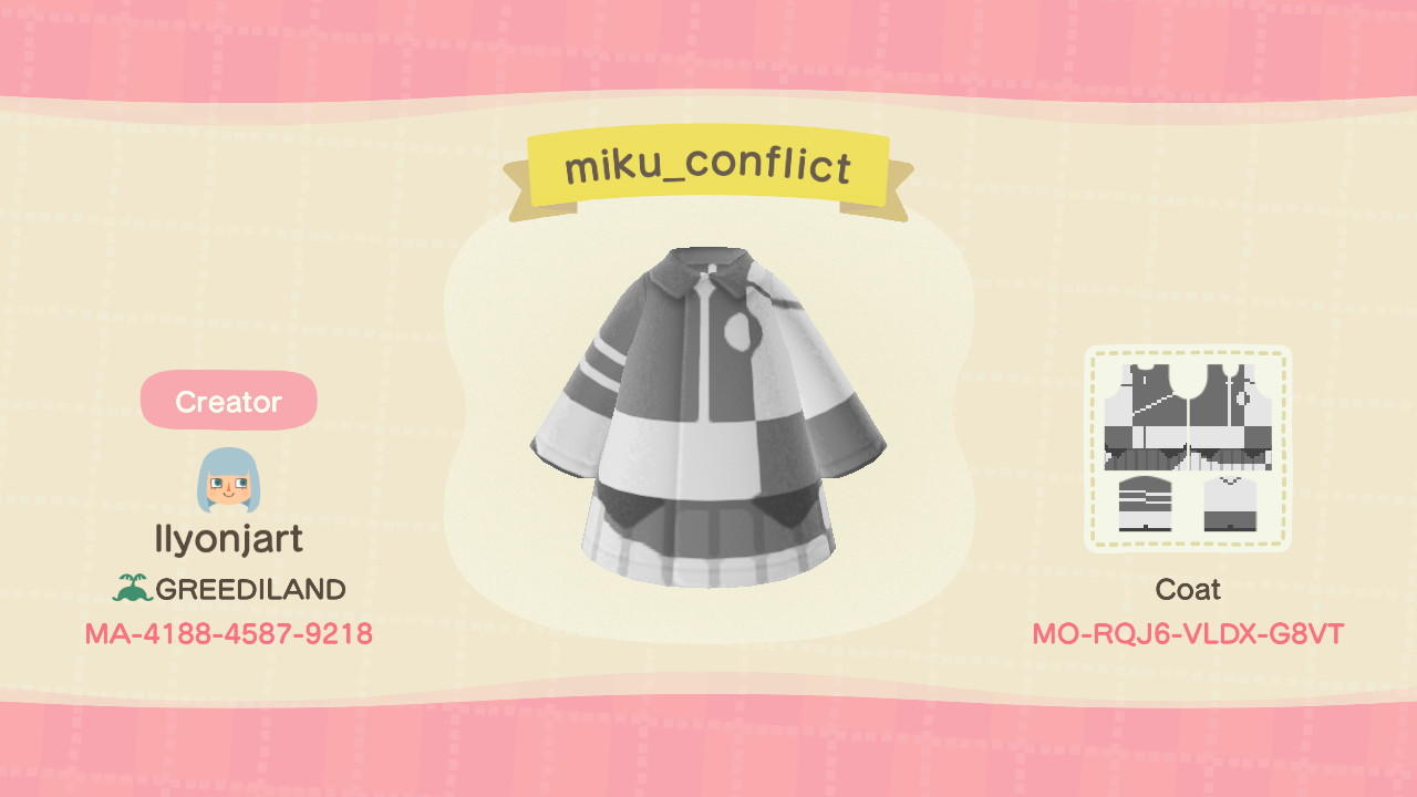 Animal Crossing Design Code: MO-RQJ6-VLDX-G8VT Miku Conflict