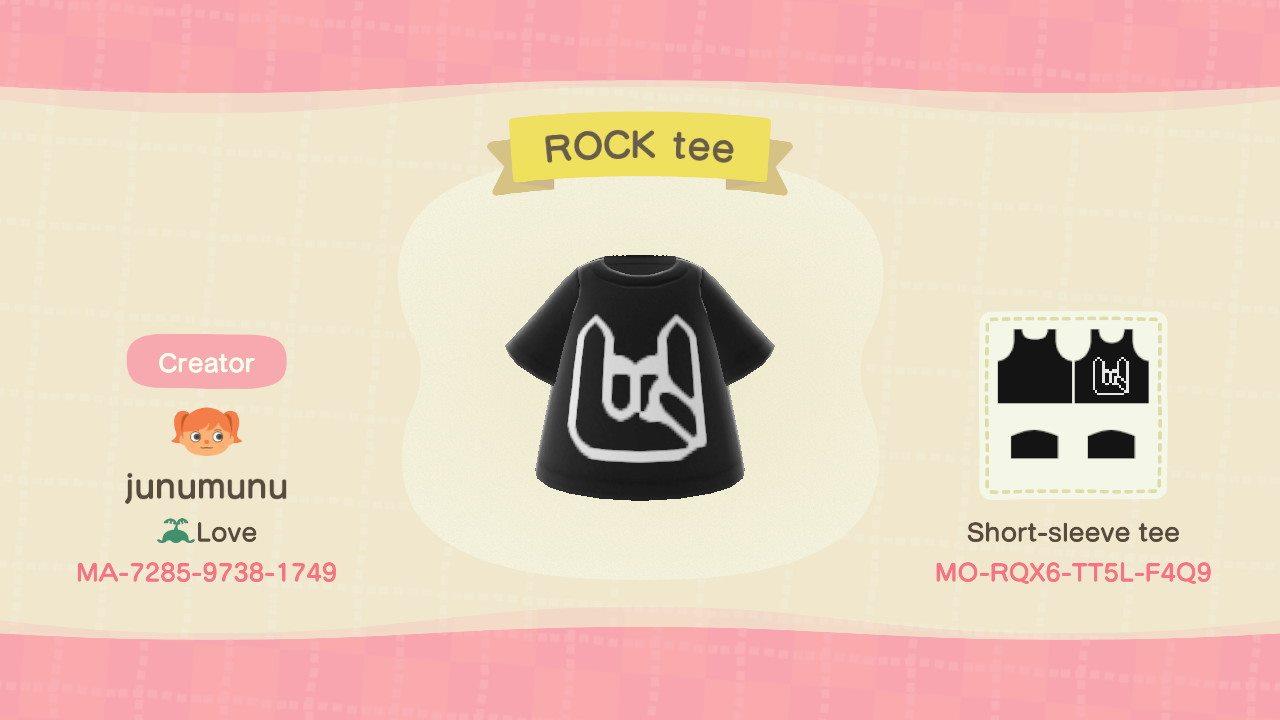 Animal Crossing Design Code: MO-RQX6-TT5L-F4Q9 ROCK tee