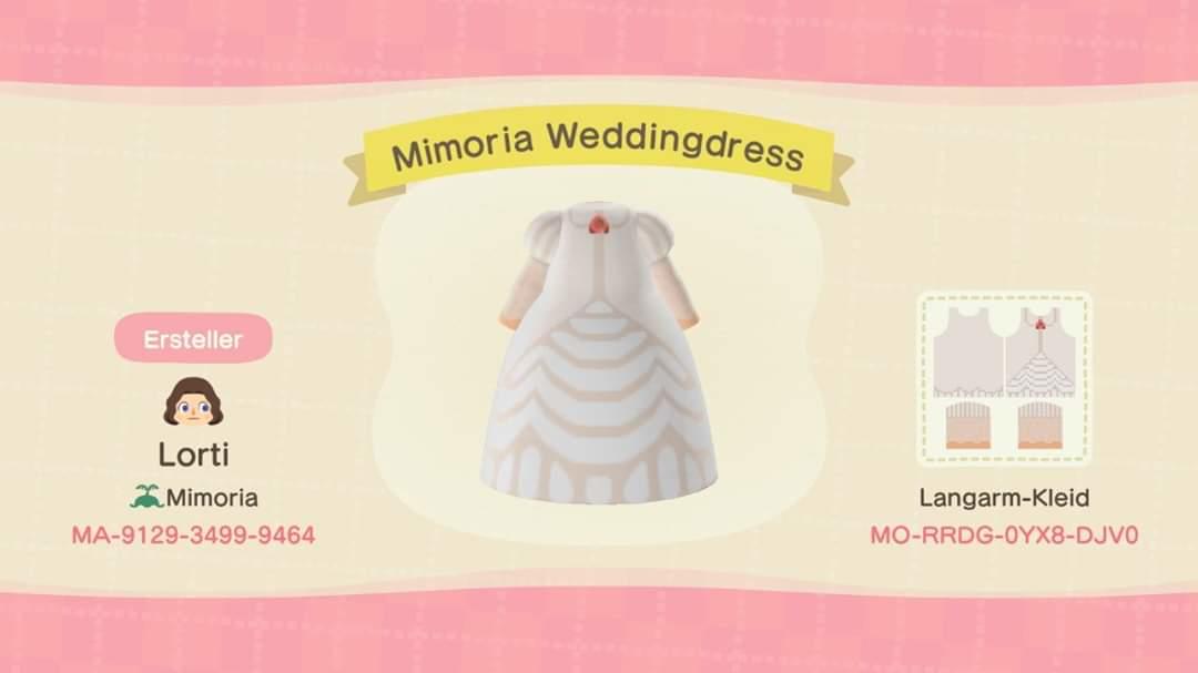 Animal Crossing Design Code: MO-RRDG-0YX8-DHV0 Mimoria Weddingdress