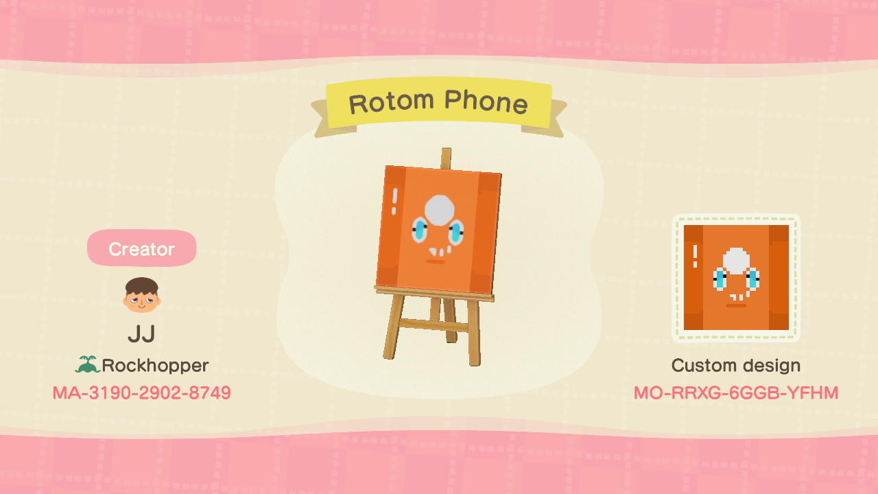 Animal Crossing Design Code: MO-RRXG-6GGB-YFHM Rotom Phone Cover