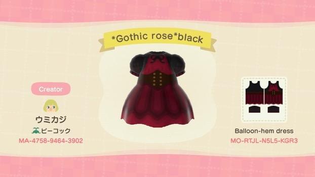 Animal Crossing Design Code: MO-RTJL-N5L5-KGR3 *Gothic rose*black