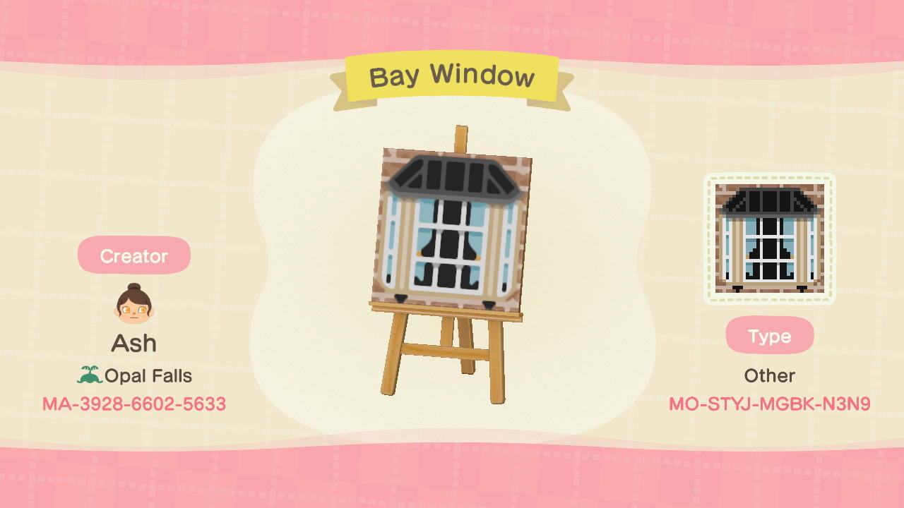 Animal Crossing Design Code: MO-RTMP-91H4-GXNB Bay Window