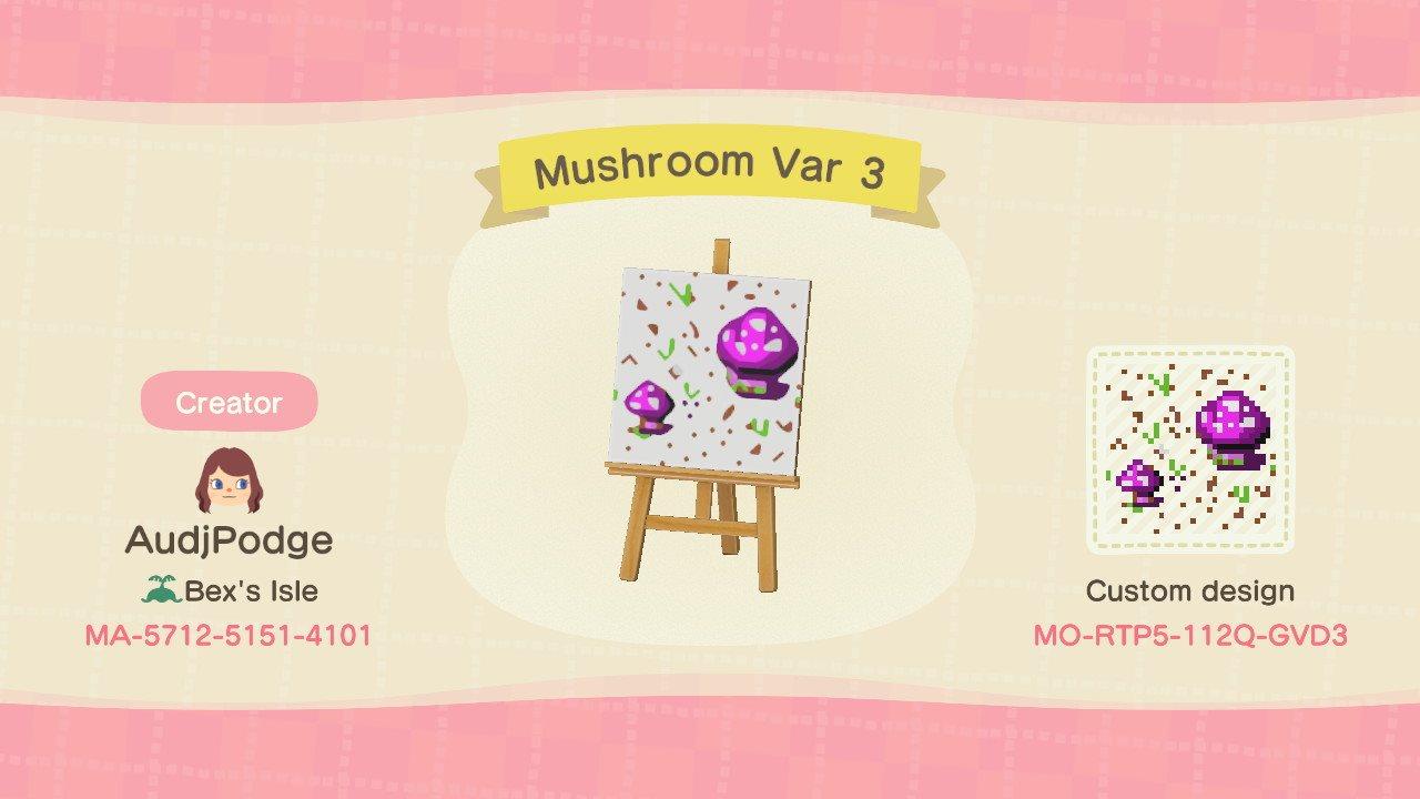Animal Crossing Design Code: MO-RTP5-112Q-GVD3 Mushroom Var 3