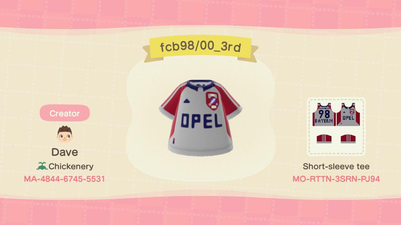 Animal Crossing Design Code: MO-RTTN-3SRN-PJ94 FC Bayern 98/00 3rd