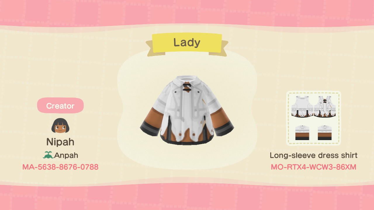 Animal Crossing Design Code: MO-RTX4-WCW3-86XM Devil May Cry Lady