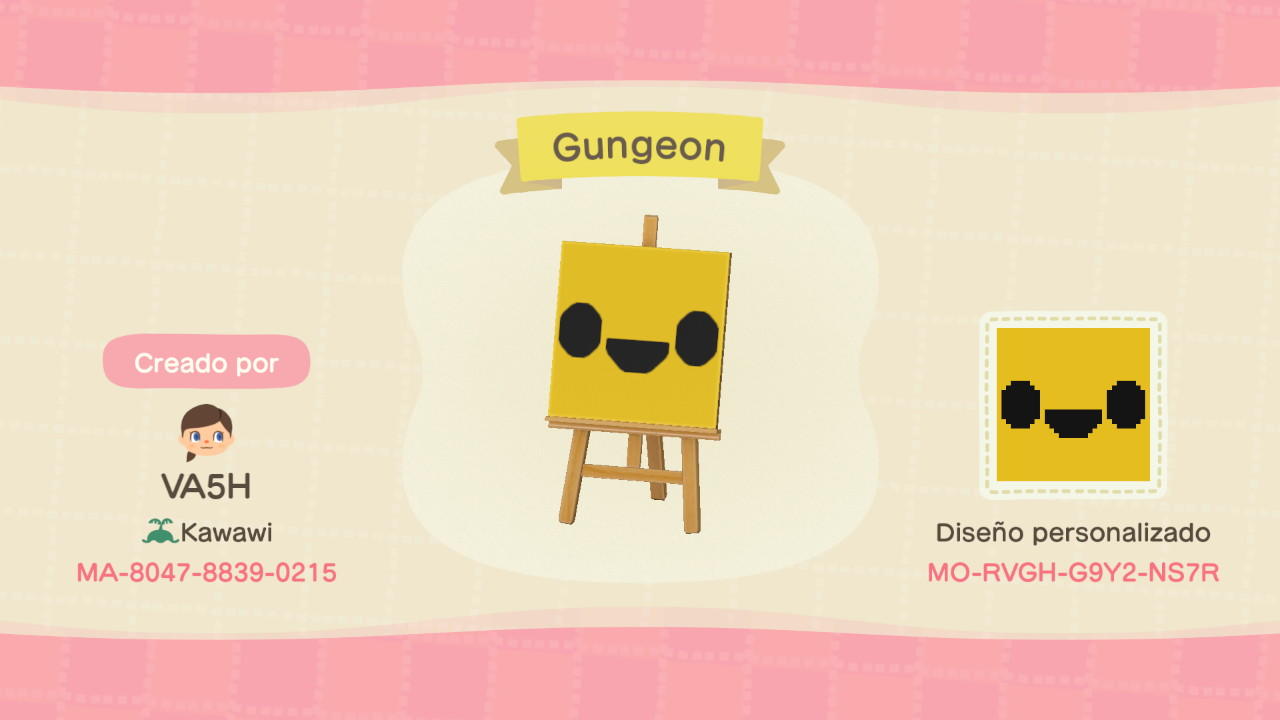 Animal Crossing Design Code: MO-RVGH-G9Y2-NS7R Gungeon