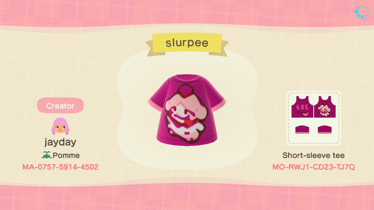 Animal Crossing Design Code: MO-RWJ1-CD23-TJ7Q Pokemon Slurpuff