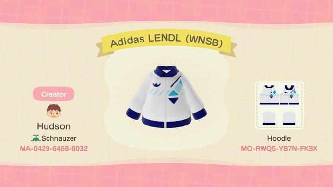 Animal Crossing Design Code: MO-RWQ5-YB7N-FKBX Adidas LENDL (WNSB)