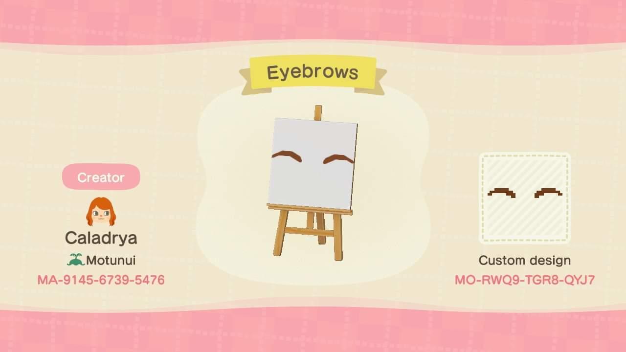 Animal Crossing Design Code: MO-RWQ9-TGR8-QYJ7 Eyebrows