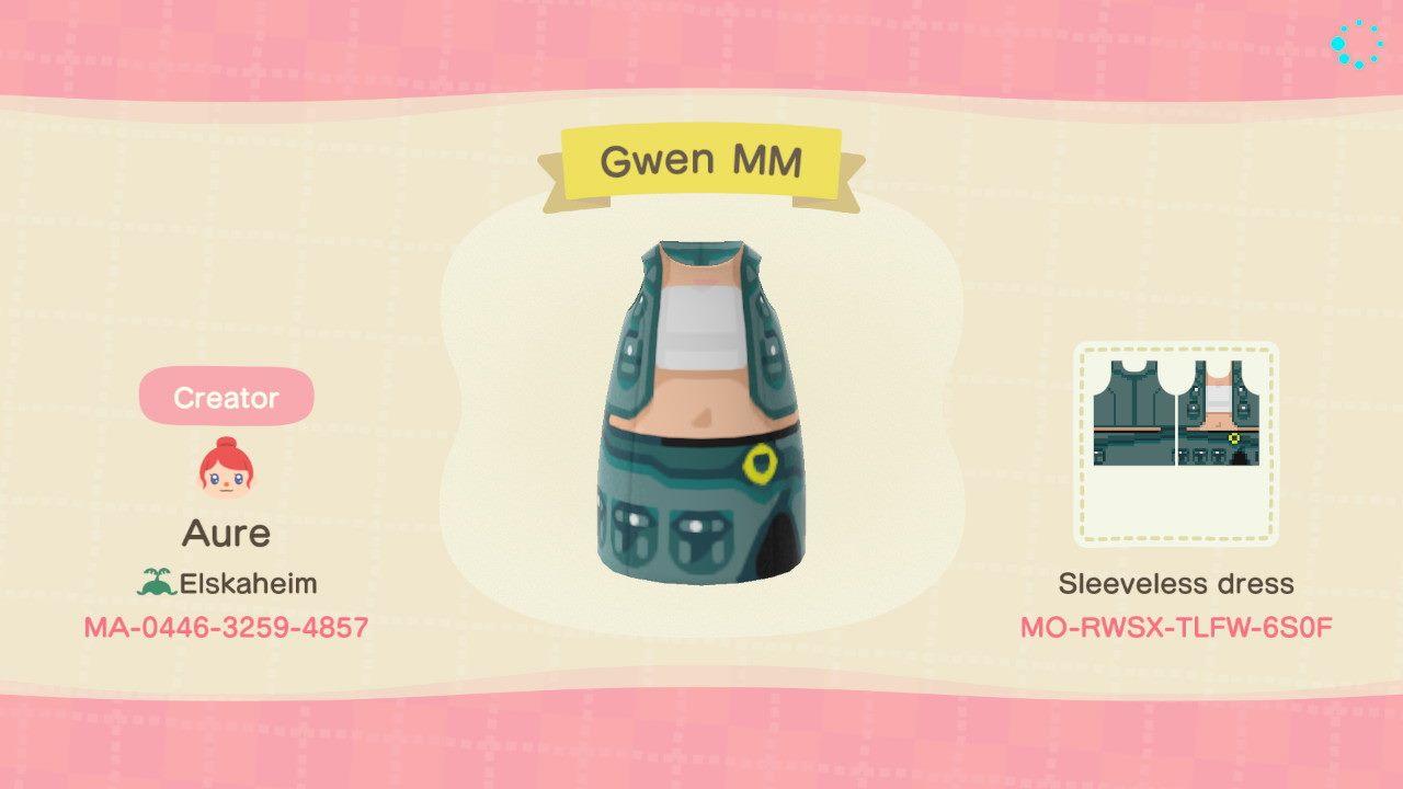 Animal Crossing Design Code: MO-RWSX-TLFW-6S0F Gwen MM