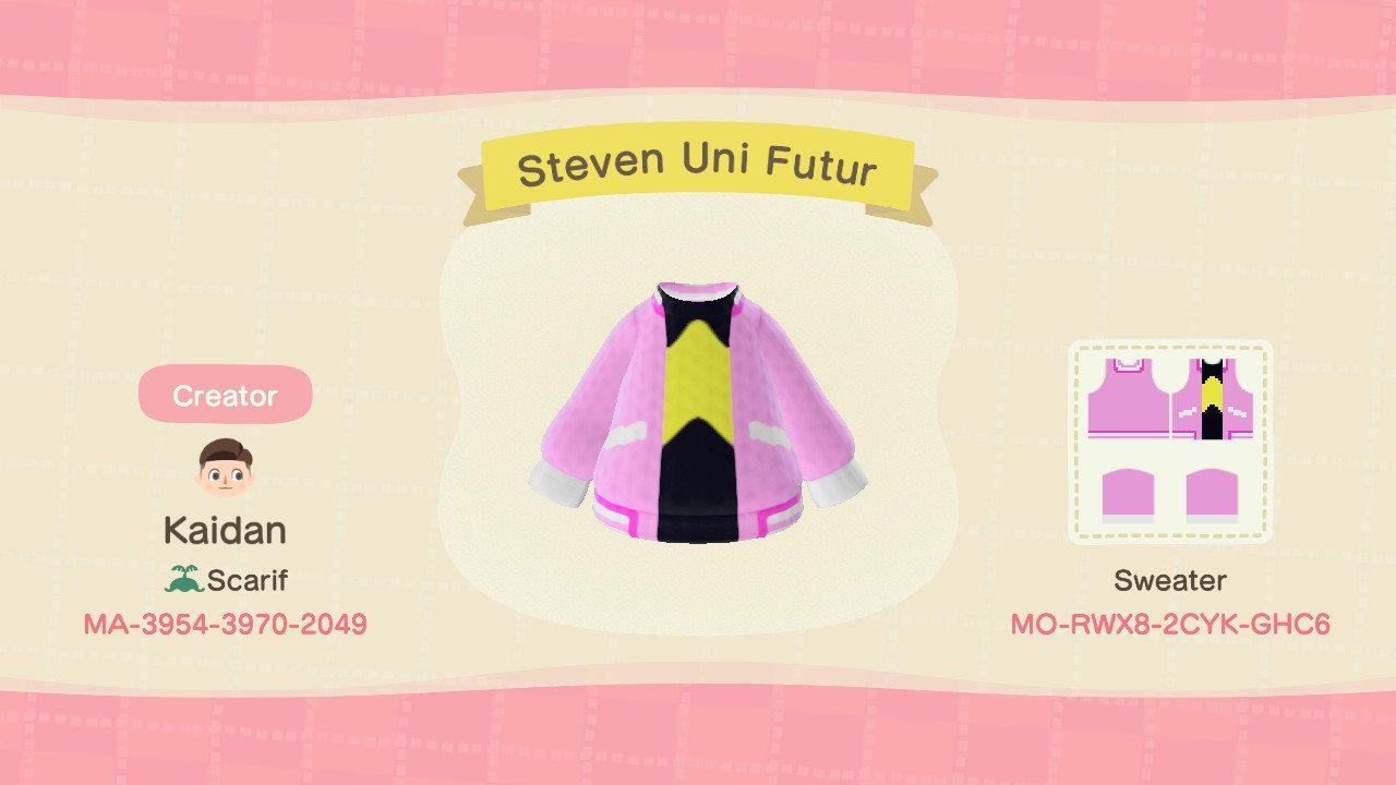 Animal Crossing Design Code: MO-RWX8-2CYK-GHC6 Steven Uni Futur