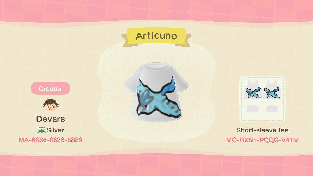 Animal Crossing Design Code: MO-RX5H-PQQG-V41M Articuno