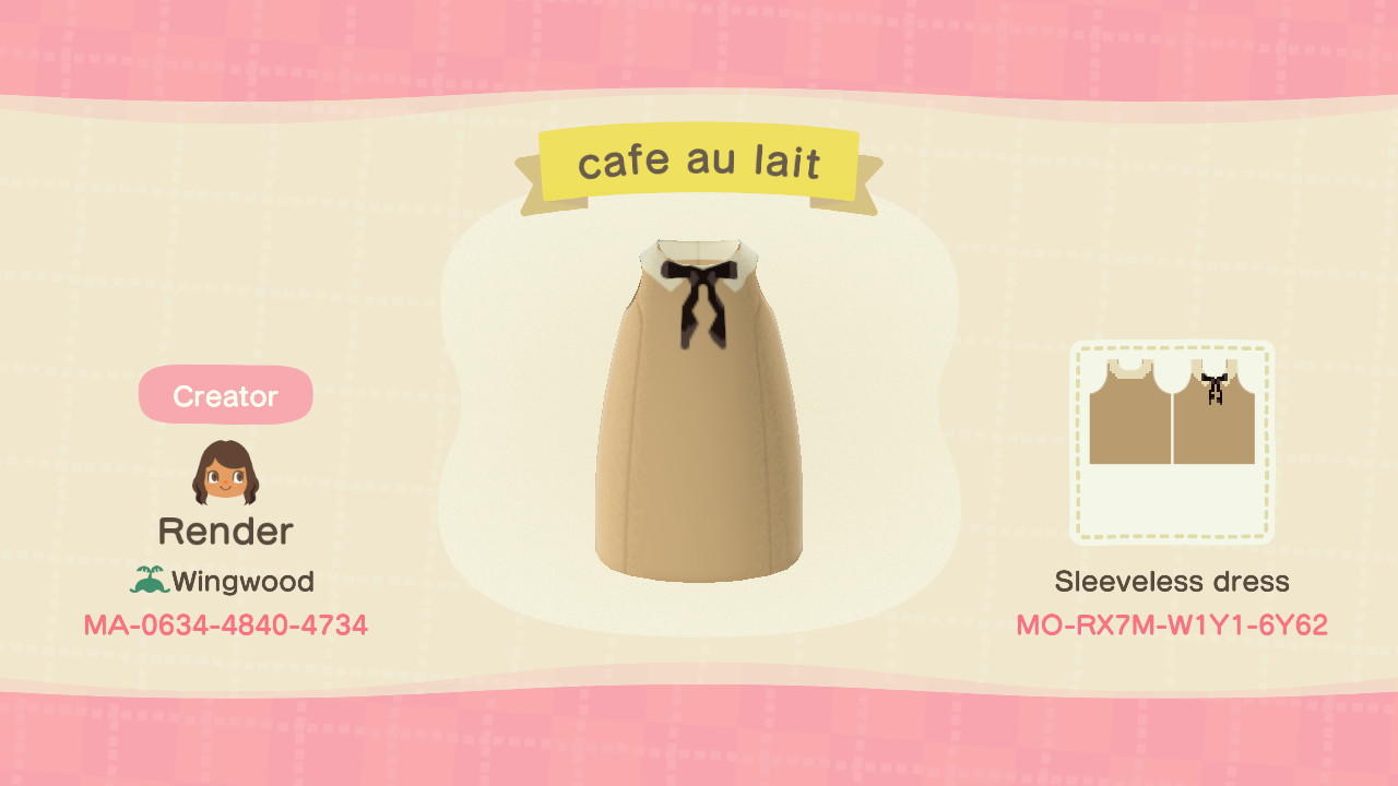 Animal Crossing Design Code: MO-RX7M-W1Y1-6Y62 Cafe au lait