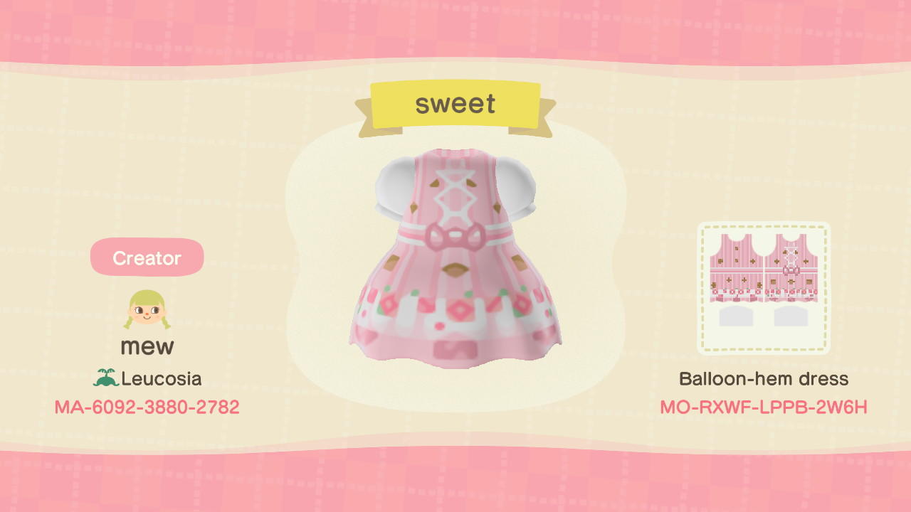 Animal Crossing Design Code: MO-RXWF-LPPB-2W6H sweet