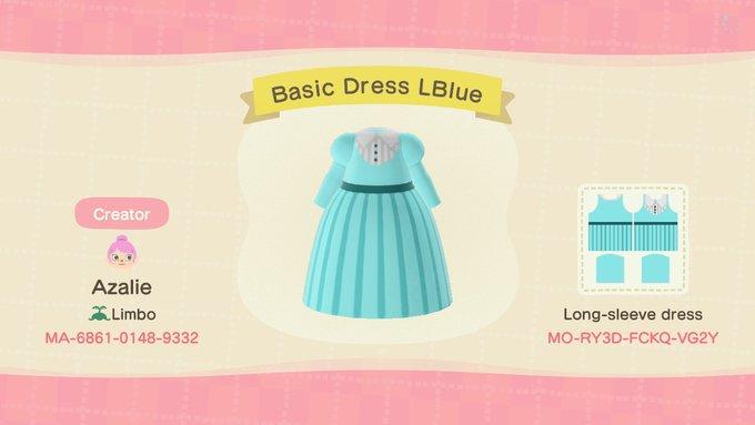 Animal Crossing Design Code: MO-RY3D-FCKQ-VG2Y Basic Dress LBlue