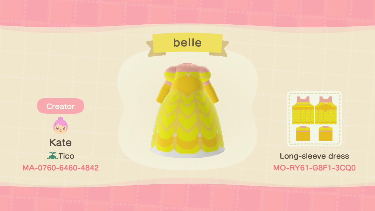 Animal Crossing Design Code: MO-RY61-G8F1-3CQ0 belle