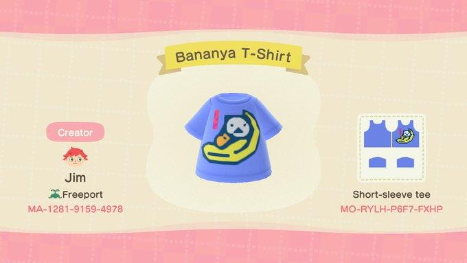 Animal Crossing Design Code: MO-RYLH-P6F7-FXHP Bananya T-Shirt