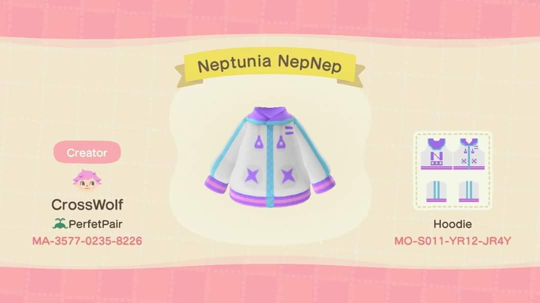 Animal Crossing Design Code: MO-S011-YR12-JR4Y Neptunia Nepnep