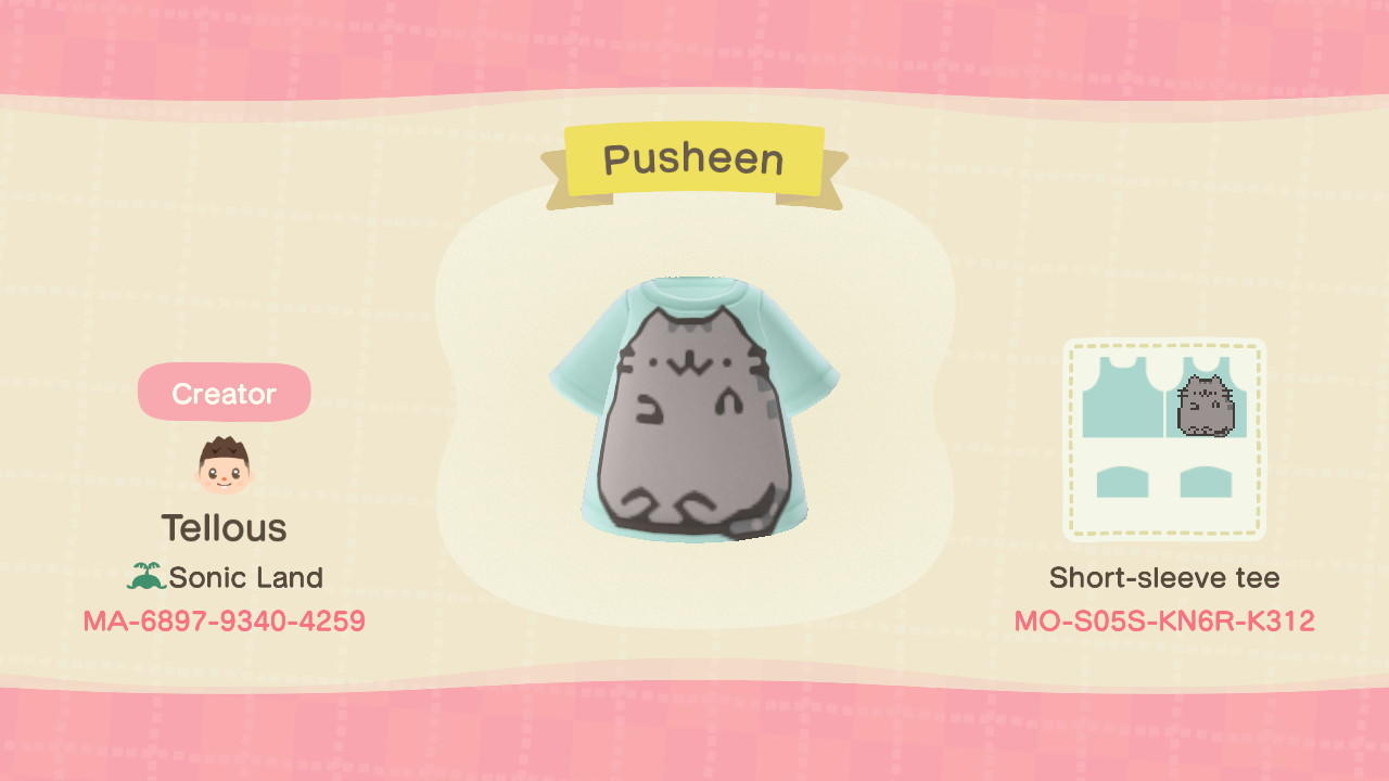 Animal Crossing Design Code: MO-S05S-KN6R-K312 Pusheen