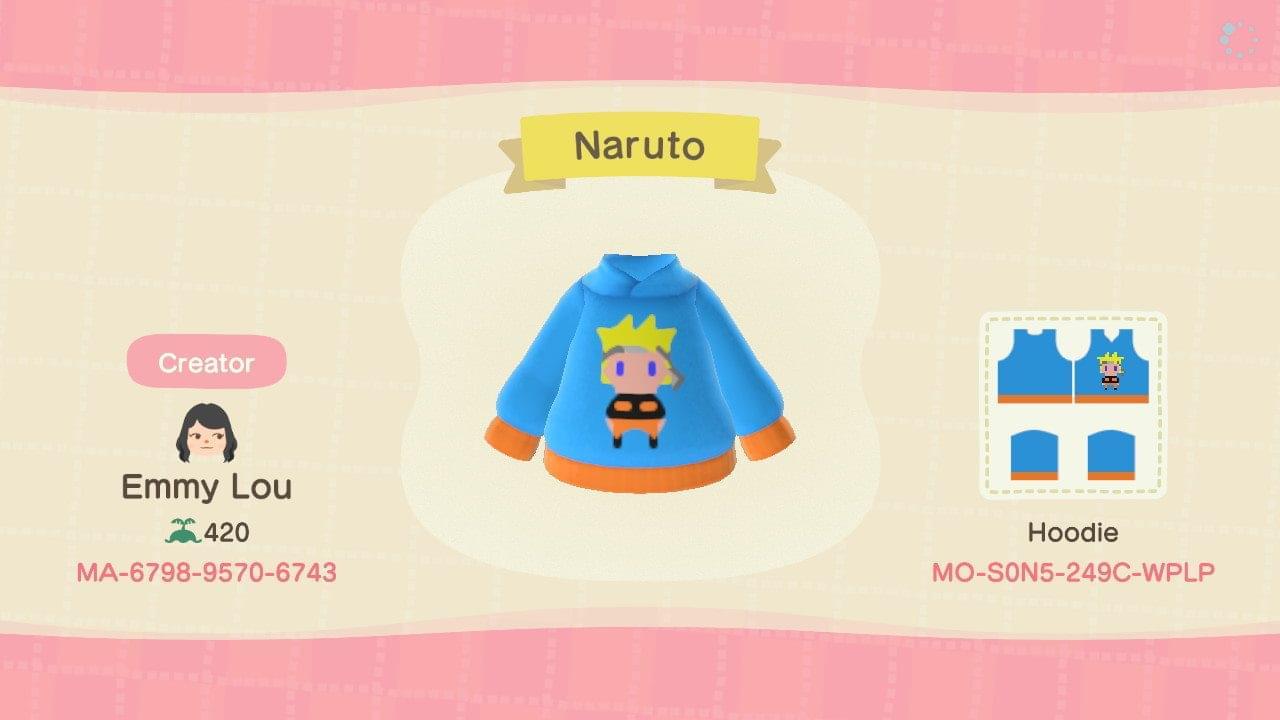 Animal Crossing Design Code: MO-S0N5-249C-WPLP Naruto