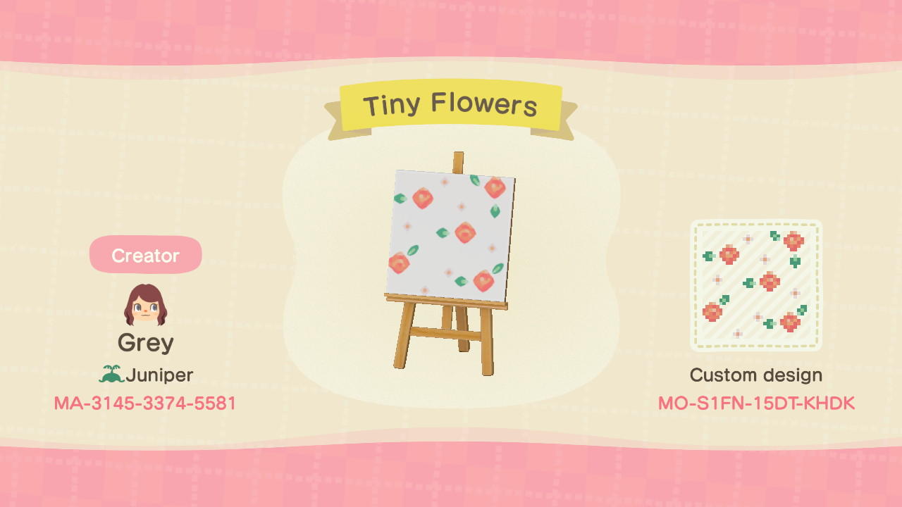 Animal Crossing Design Code: MO-S1FN-15DT-KHDK Tiny Flowers