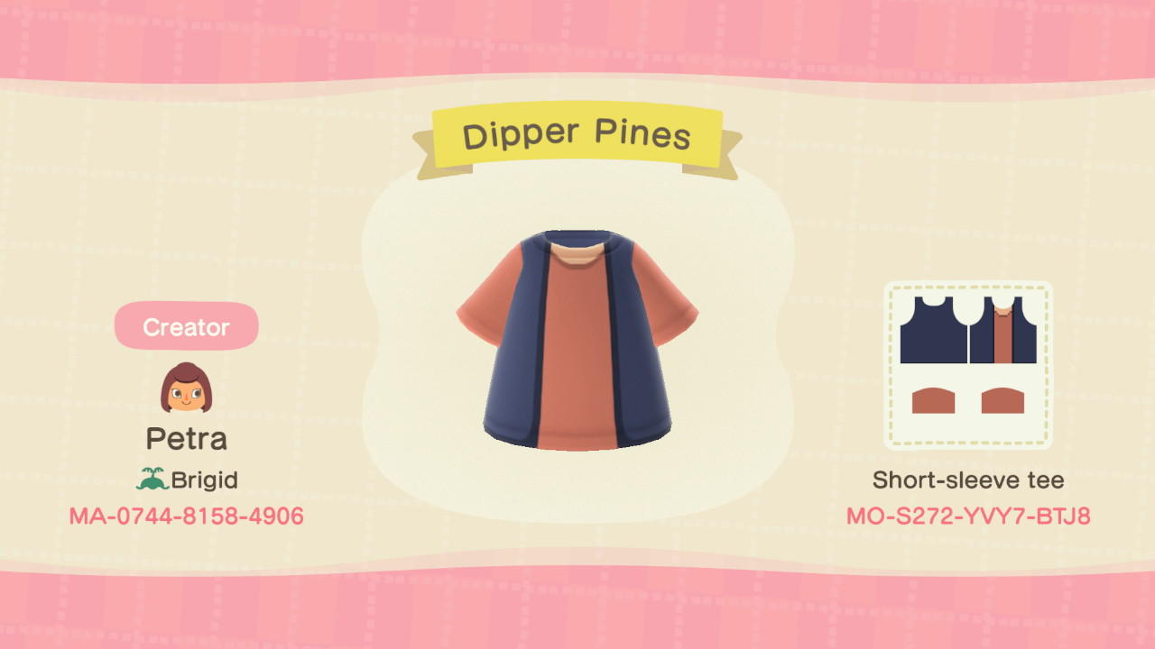 Animal Crossing Design Code: MO-S272-YVY7-BTJ8 Dipper Pines