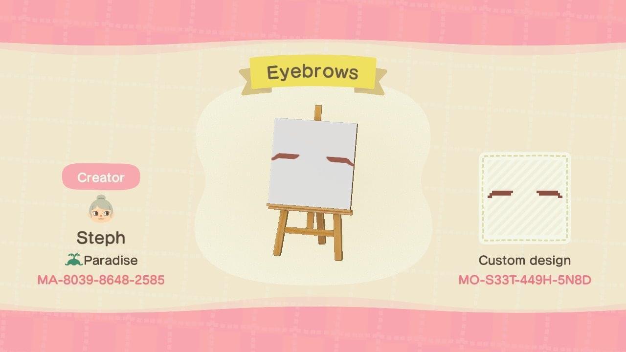 Animal Crossing Design Code: MO-S33T-449H-5N8D Eyebrows brown