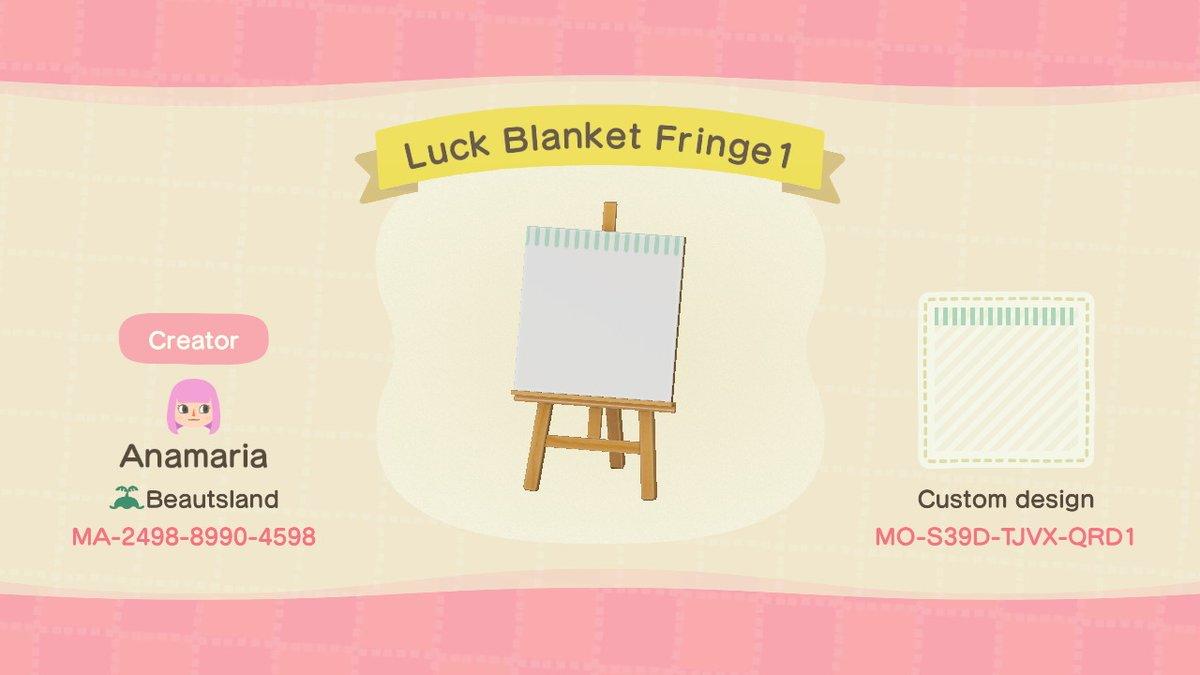 Animal Crossing Design Code: MO-S39D-TJVX-QRD1 LUCK BLANKET FRINGE