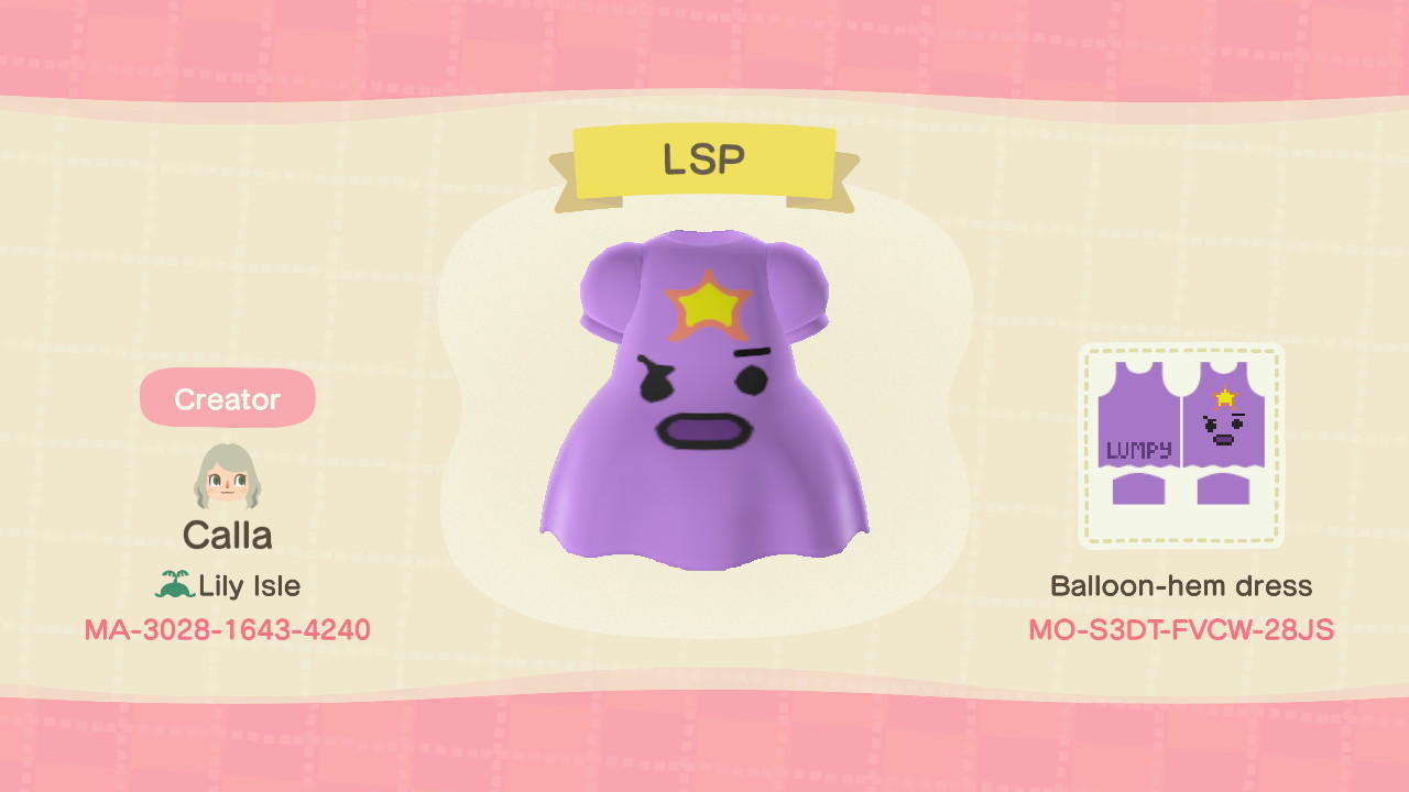 Animal Crossing Design Code: MO-S3DT-FVCW-28JS LSP