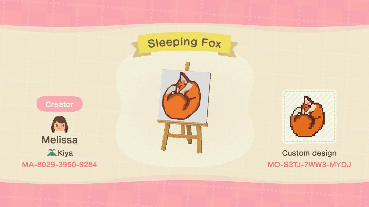 Animal Crossing Design Code: MO-S3TJ-7WW3-MYDJ Sleeping Fox
