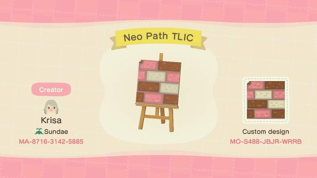 Animal Crossing Design Code: MO-S488-JBJR-WRRB Neo Path TopLinCornr