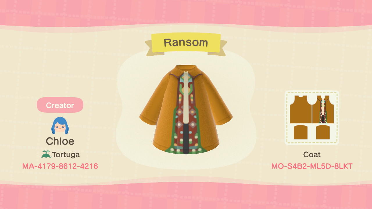 Animal Crossing Design Code: MO-S4B2-ML5D-8LKT Ransom