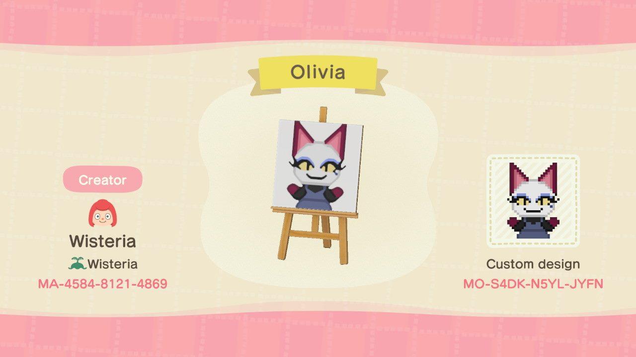 Animal Crossing Design Code: MO-S4DK-N5YL-JYFN Olivia
